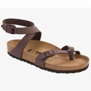 Birkenstock Yara Leather Ankle Strap Sandals Mocha NEW